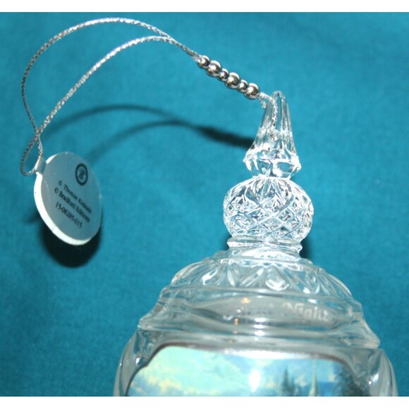 2018 Thomas Kinkade Crystal Christmas Ornament Silent Night Holiday Decor Collet - Picture 3 of 6